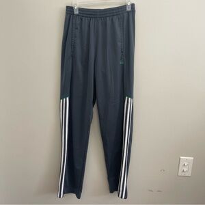 Adidas Track Pants Gray Three White stripes Straight Legs Trousers Size Mens M